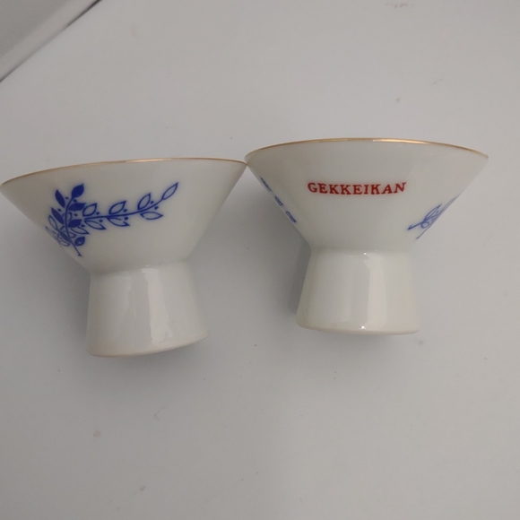 Lot 2 Pair Mini Vintage Gekkeikan Finest Sake Cup Made In Japan - Picture 1 of 4